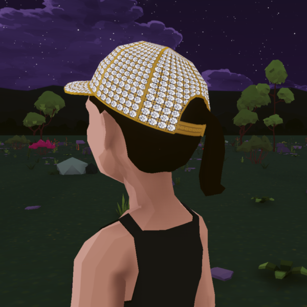 Digital Fashion. NFT Wearable for the Decentraland Metaverse Diamond Baseball hat to wear on your digital avatar.