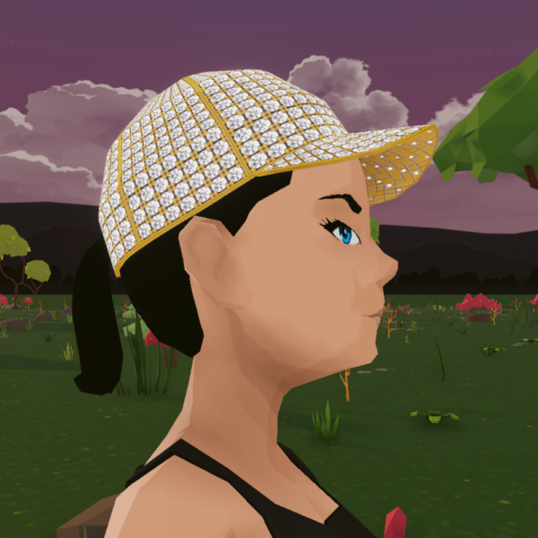 Digital Fashion. NFT Wearable for the Decentraland Metaverse Diamond Baseball hat to wear on your digital avatar.