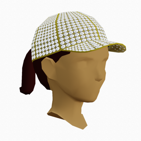 Digital Fashion. NFT Wearable for the Decentraland Metaverse Diamond Baseball hat to wear on your digital avatar.