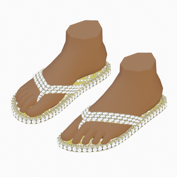 Digital Fashion. NFT Wearable for the Decentraland Metaverse Diamond Flip Flops for your digital avatar by Walt Adler