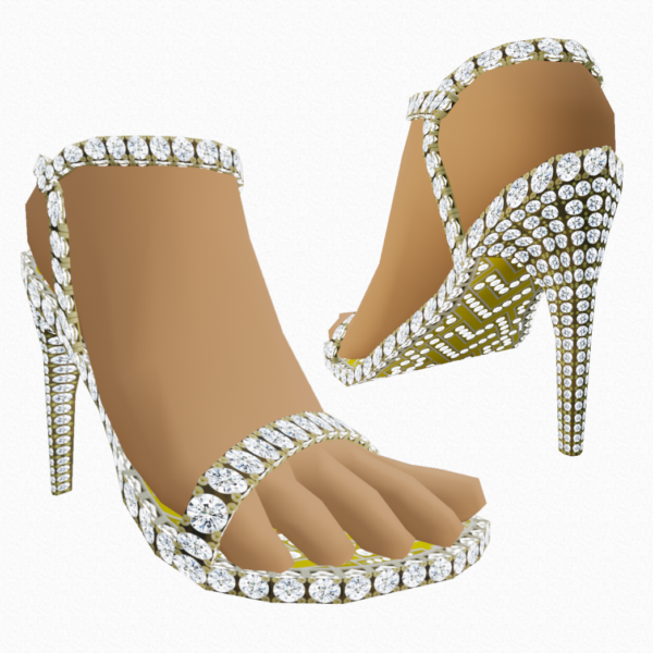 Digital Fashion. NFT Wearable for the Decentraland Metaverse Diamond Heels for your digital avatar